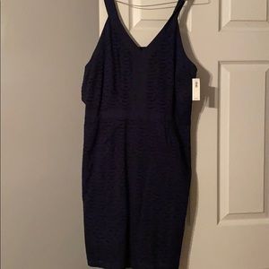 Blue lace a line dress